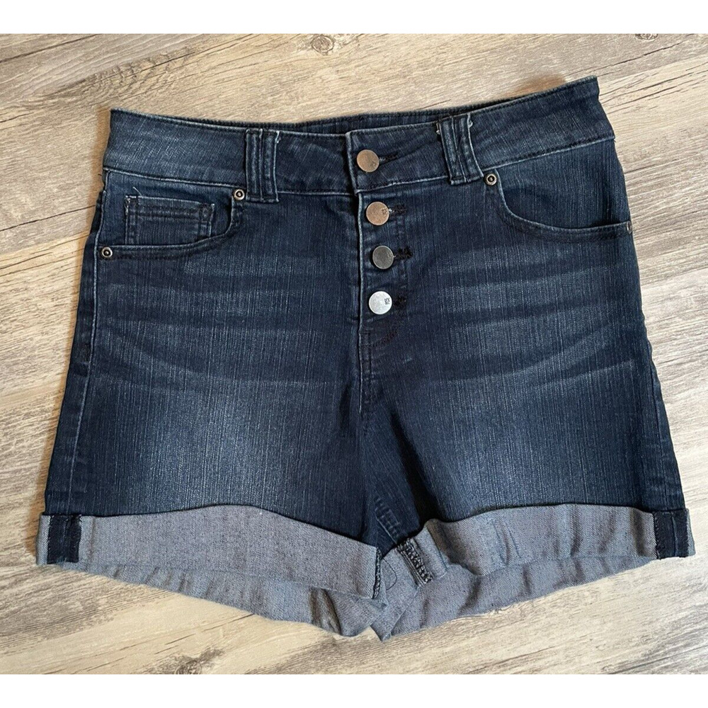 New York & Company Jean Shorts Women's Size 4 High Rise Button Fly Denim